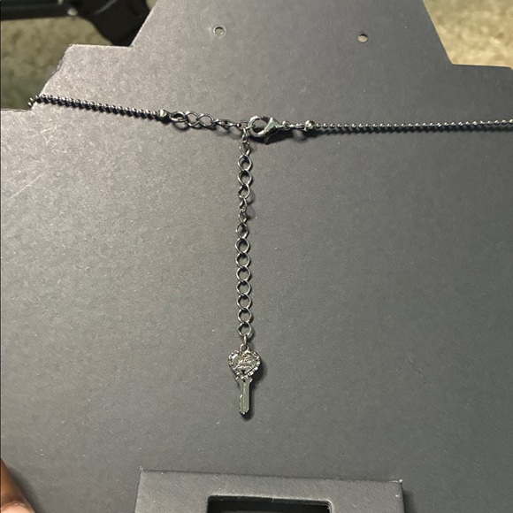 Betsey Johnson Silver Bow Necklace with Pearl Drop - Picture 4 of 5